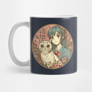 Japanese cat Retro anime neko Mug